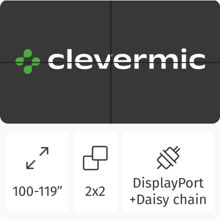 Видеостена 2x2 CleverMic DP-W55-1.8-500 110" Видеостена 2x2 CleverMic DP-W55-1.8-500 110"